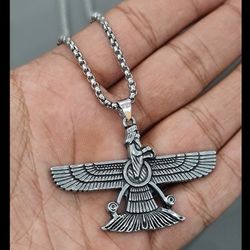 گردنبند هخامنشی دوطرفه استیل برجسته