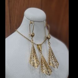 نیم ست برنجی زنانه طرح طلا شیپوری