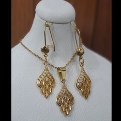 نیم ست برنجی طرح طلا تراش10897