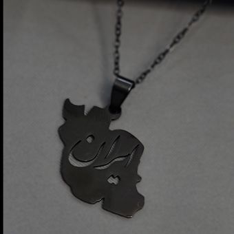 گردنبند ایران نقشه ایران استیل مشکی