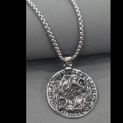 گردنبند گرگ برجسته استیل4009