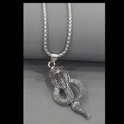 گردنبند مار برجسته استیل