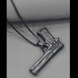 گردنبند تفنگ کلت مشکی