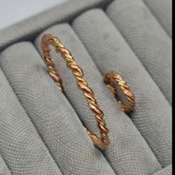 دستبند مس با انگشتر فری سایز