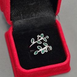 انگشتر زنانه طرح برگ فری سایز