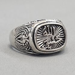 انگشتر مردانه حسبی الله طرح نقره ترک