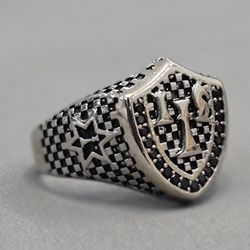 انگشتر مردانه مهره شطرنج طرح نقره ترک