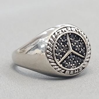 انگشتر مردانه مرسدس بنز طرح نقره ترک