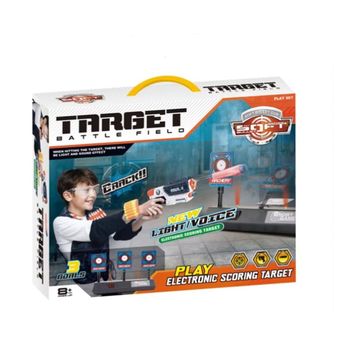 اسباب بازی جنگی مدل تفنگ طرح کلت همراه سیبل امتیازی و لوازم طرح باطری خور  کد 10-9999