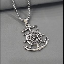 گردنبند لنگر برجسته استیل