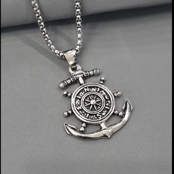 گردنبند لنگر برجسته استیل