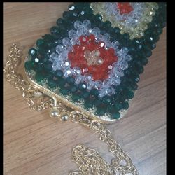 کیف موبایل طرح موتیف دهانه فلزی(پس کرایه)