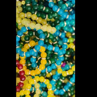 دستبند مهره ای رنگی نمره 8 تعداد 100 عددی