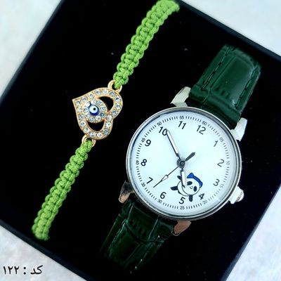 ساعت و دستبند زنانه چرمی کد 122