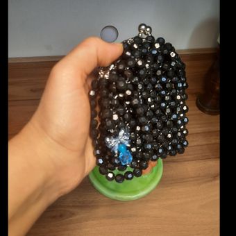 کیف جاکارتی مرواریدی طرح دهانه فلزی هلالی
