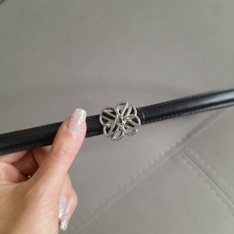 کمربند زنانه باریک مدل شکوفه ای 1.5 سانت