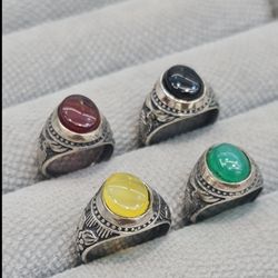 انگشتر پسرانه عقیق طرح نقره رکاب گوزنی